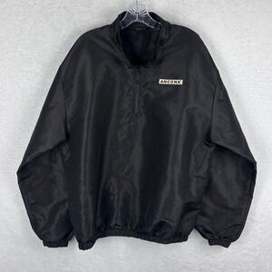 Ancona Pullover Windbreaker Jacket Lightweight‎ Quarter Zip Black Large